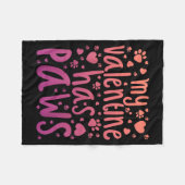 My Valentine Has Paws フリースブランケット (正面(横))