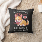 My Valentine Has Paws and a Fluffy Butt Cute Corgi クッション (ブランケット)