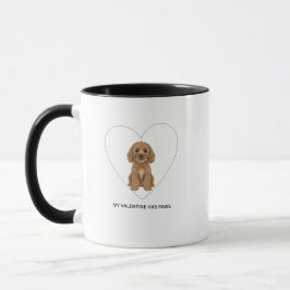 My Valentine Has Paws Cockapoo Dog Lover マグカップ