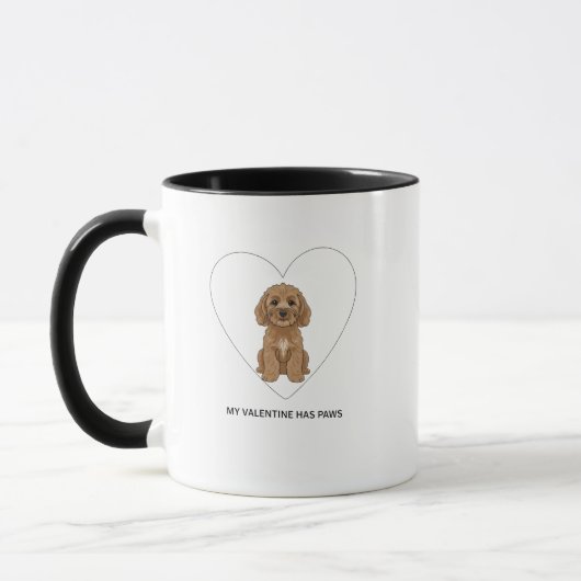 My Valentine Has Paws Cockapoo Dog Lover マグカップ (左)