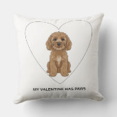 My Valentine Has Paws Cockapoo Personalise クッション (裏面)