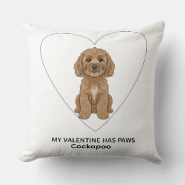My Valentine Has Paws Cockapoo Personalise クッション