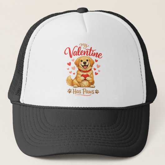My Valentine Has Paws Dog Lover Cap キャップ (正面)