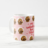 My Valentine Has Paws Personalized Dog Photo コーヒーマグカップ (正面左)