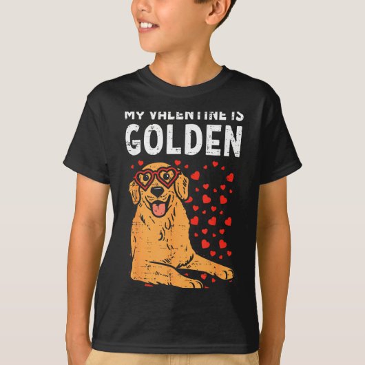 My Valentine Is Golden Retriever Valentines Day Pe Tシャツ (正面)