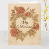 My Valentine Vintage Greeting カード (黄色い花)