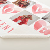 My Valentine Waterカラーハートコラージュ シェルパブランケット (3/4)