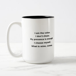 My Value Isn’t Negotiable | Power Self-Love Mug ツートーンマグカップ