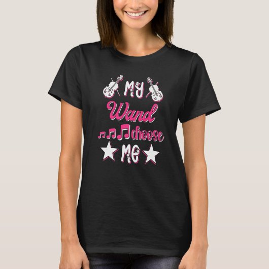 My Wand Choose Me Violin Player Girl Women Violini Tシャツ (正面)