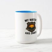 My Watch as Sheriff has ended ツートーンマグカップ (正面右)