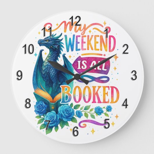My Weekend Is All Booked  ラージ壁時計 (正面)