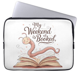 My Weekend Is All Booked | Bookworm Design  ラップトップスリーブ