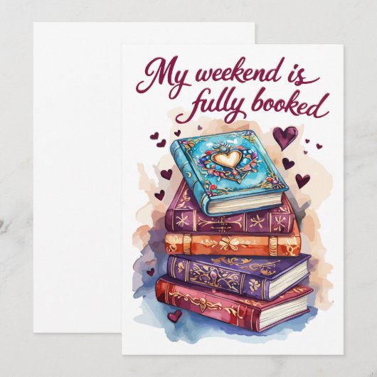 My weekend is fully booked 招待状 (正面/裏面)