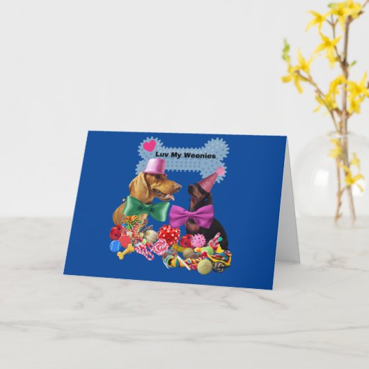My Weenies Love Blue Matching Envelopes カード (黄色い花)