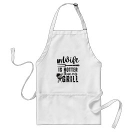 My Wife Is Hotter Than My Grill – Funny BBQ Apron  スタンダードエプロン