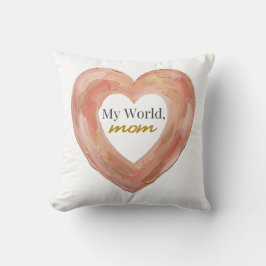 My World Mom Painted Heart クッション