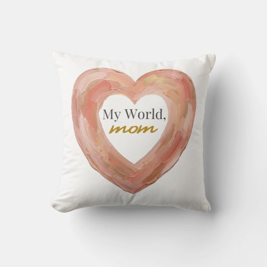 My World Mom Painted Heart クッション (正面)