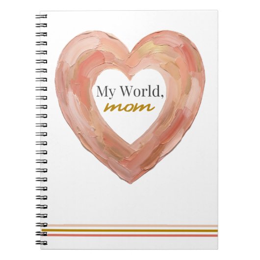 My World Mom Painted Heart ノートブック (正面)