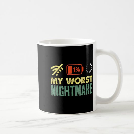 My Worst Low Battery Funny Gamers Humor Men  コーヒーマグカップ (右)