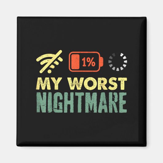 My Worst Low Battery Funny Gamers Humor Men  マグネット (正面)