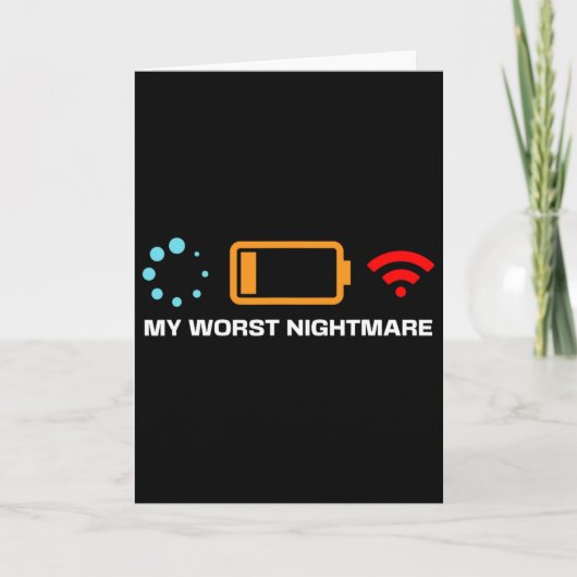 My Worst Scary Night Funny Pc Gamers Gaming Nerds  カード (正面)