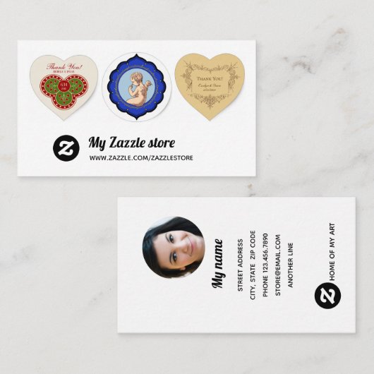 My Zazzle storeショーケースアートワークポートフォリオCC1019 名刺 (正面/裏面)