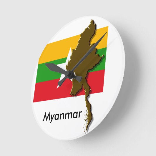 Myanmar Runde Wanduhr ラウンド壁時計 (傾斜)
