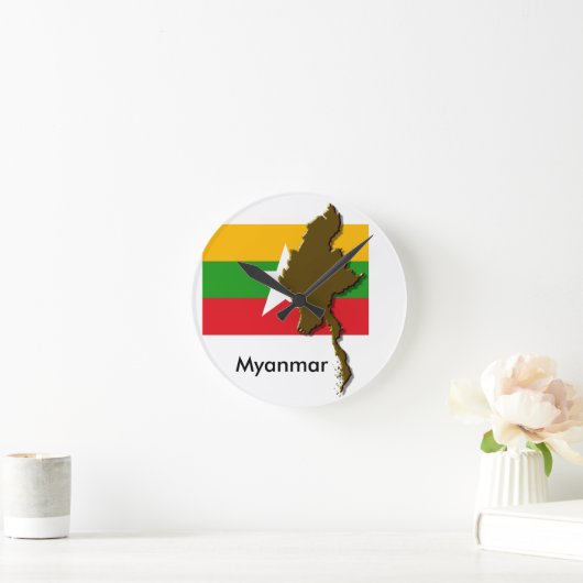 Myanmar Runde Wanduhr ラウンド壁時計 (ホーム)