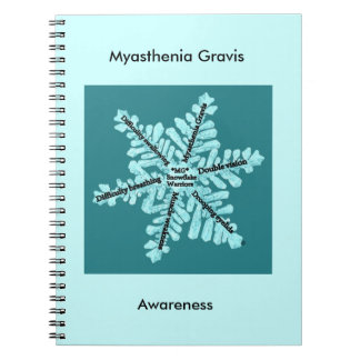 MyastheniaのGravisの認識度のティール（緑がかった色）のロゴのノート ノートブック