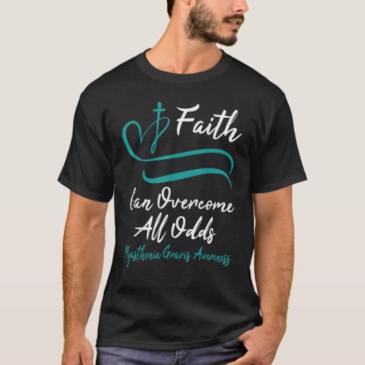 Myasthenia Gravis Awareness Teal Ribbon Christian  Tシャツ (正面)