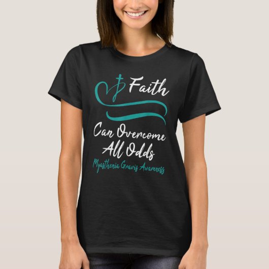 Myasthenia Gravis Awareness Teal Ribbon Christian Tシャツ (正面)