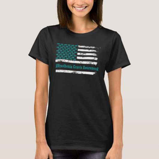 Myasthenia Gravis Awareness USA Flag American Supp Tシャツ (正面)