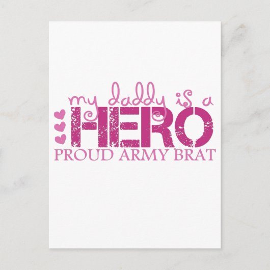 mydaddyisaheroproudarmybratの複数形 ポストカード (正面)