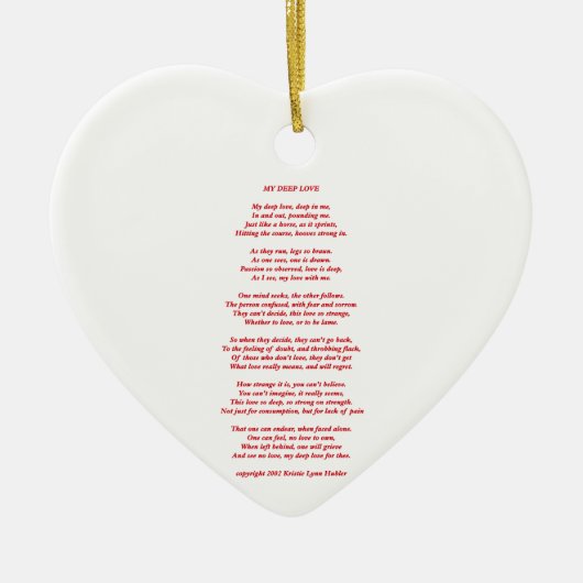 MyDeepLovePosalTextRedOnWhite021411 セラミックオーナメント (正面)