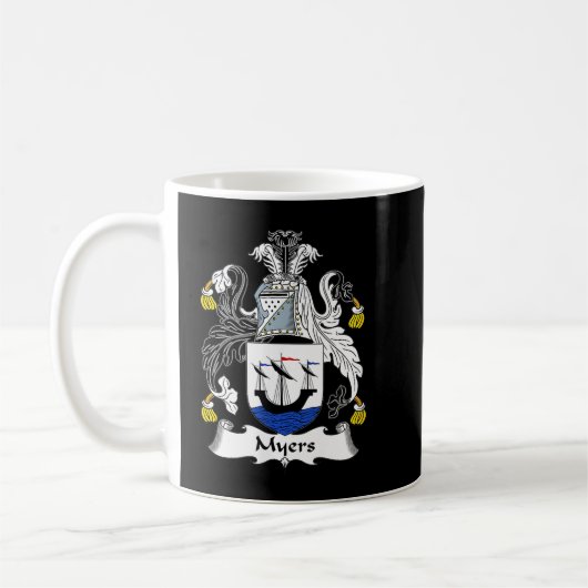 Myers Coat of Arms  Family Crest  コーヒーマグカップ (左)