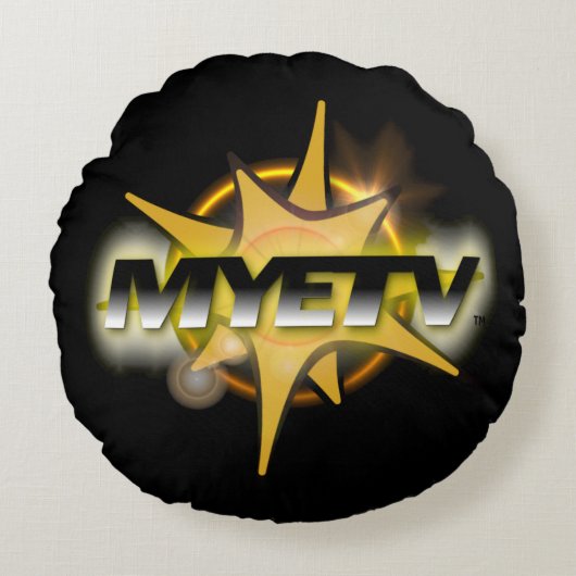 MYETVのブラシ付きポリエステル丸型装飾用クッション ラウンドクッション (正面)