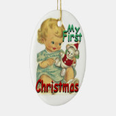 MyFirstChristmas陶磁器の楕円形のオーナメント セラミックオーナメント (右)