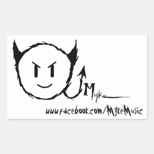 Myke四角形ステッカー 長方形シール (正面)