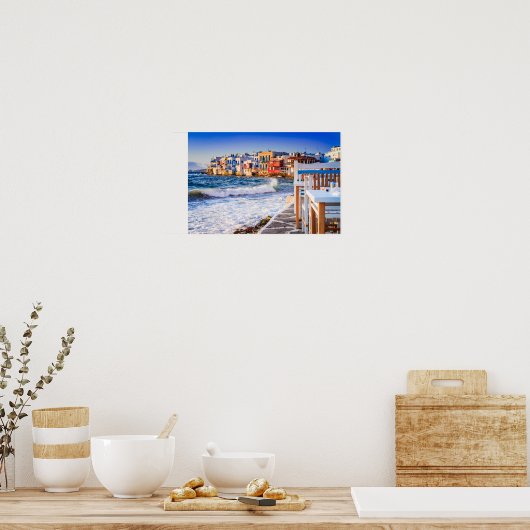 Mykonosのポスター、ギリシャ諸島 ポスター (キッチン)