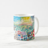 Mykonosの日没のコップ コーヒーマグカップ (正面右)