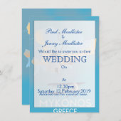 Mykonosギリシャ地図と旅行のポスター 招待状 (正面/裏面)