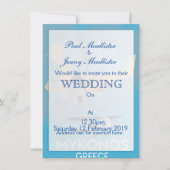 Mykonosギリシャ地図と旅行のポスター 招待状 (正面)