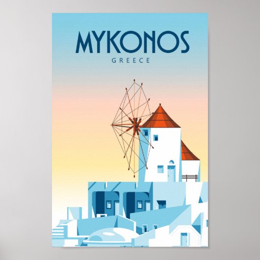 Mykonosギリシャ旅行ポスター ポスター (正面)
