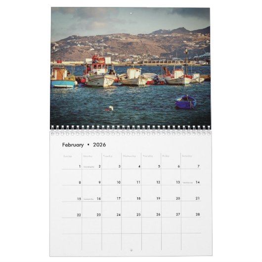 Mykonos カレンダー (2月 2026)