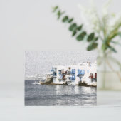 Mykonos，ギリシャのウォーターフロント建物 ポストカード (スタンド正面)