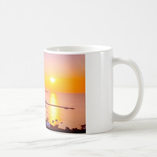 Mykonos、ギリシャの日没 コーヒーマグカップ (右)