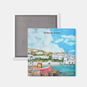 Mykonos，ギリシャ – マグネット (正面/裏面)