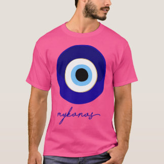 Mykonos – ギリシャMati版ブルーホワイト。 Tシャツ