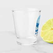 Mykonos Greece Blue Minimalist Travel Art  ショットグラス (左)