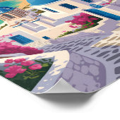 Mykonos Greece Coast Travel Art Vintage ポスター (角)